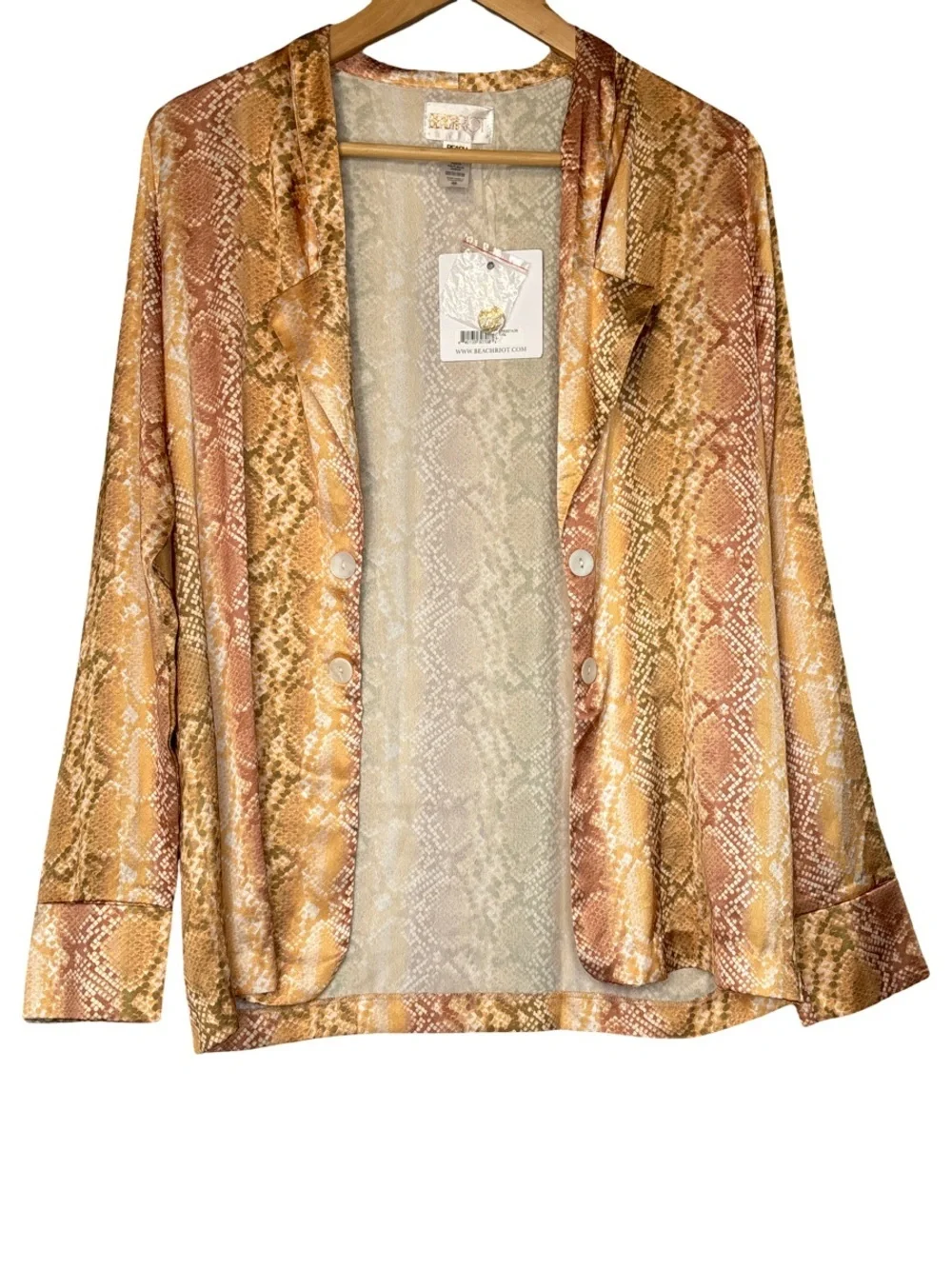 Beach Riot Snake-Print Blazer NWT - Medium Tan Cream